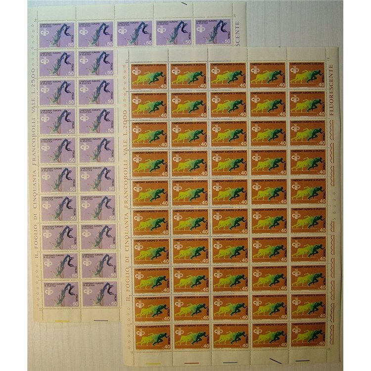ITALY 1974 Athletics 2 full sheets MNH**