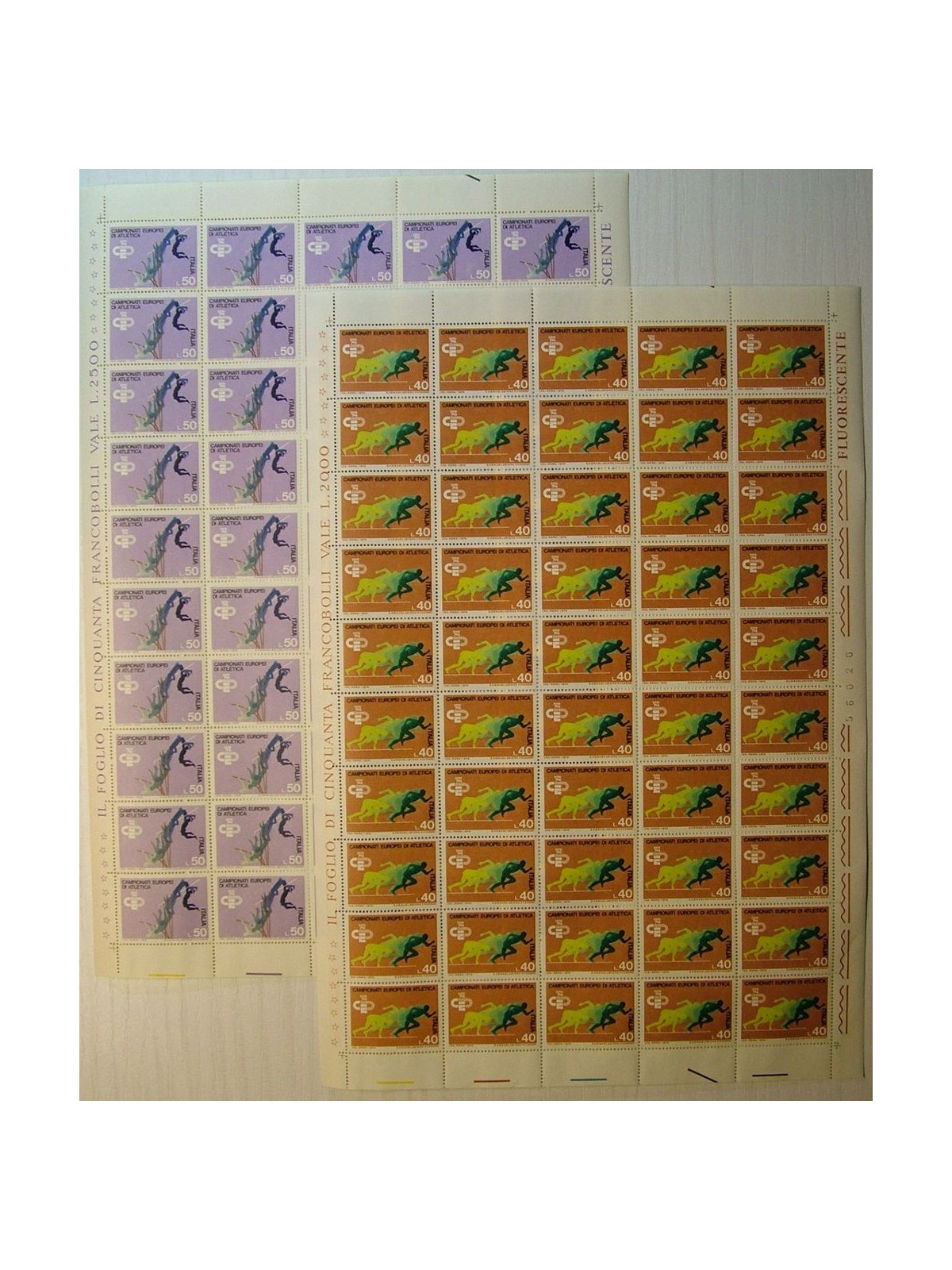 ITALY 1974 Athletics 2 full sheets MNH**