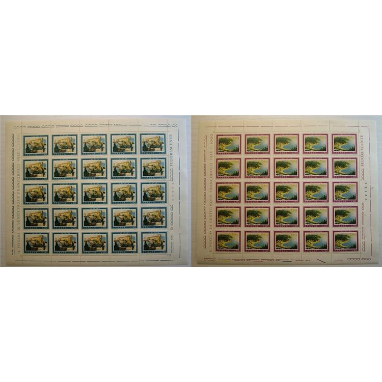 ITALY 1974 Tourism, 1st issue 2 full sheets MNH**