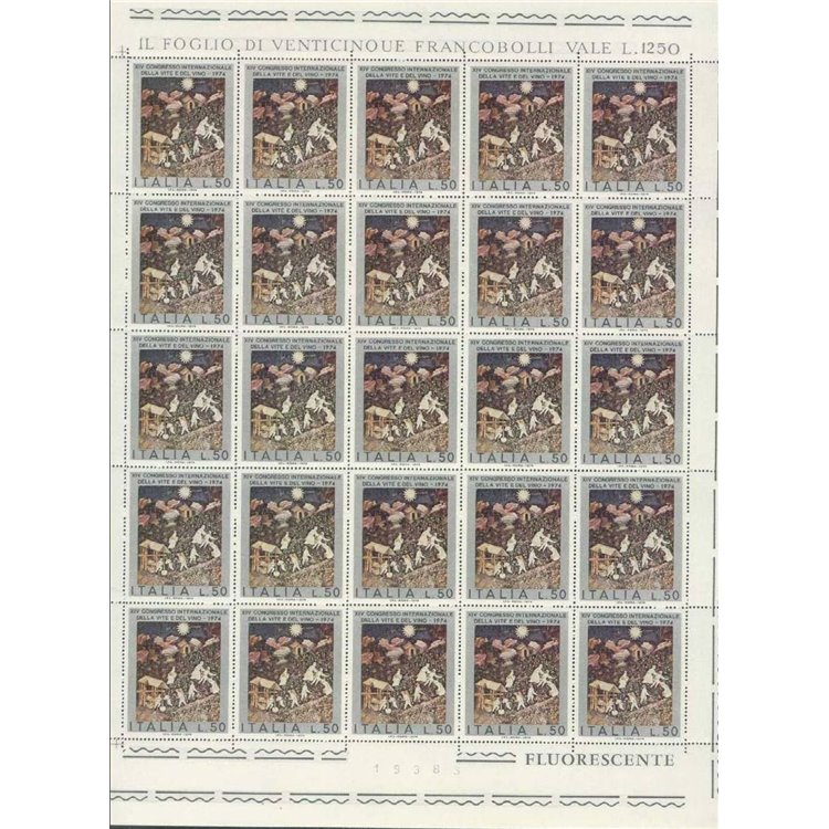 ITALY 1974 Congress of Vine and Wine 1 full sheet MNH**