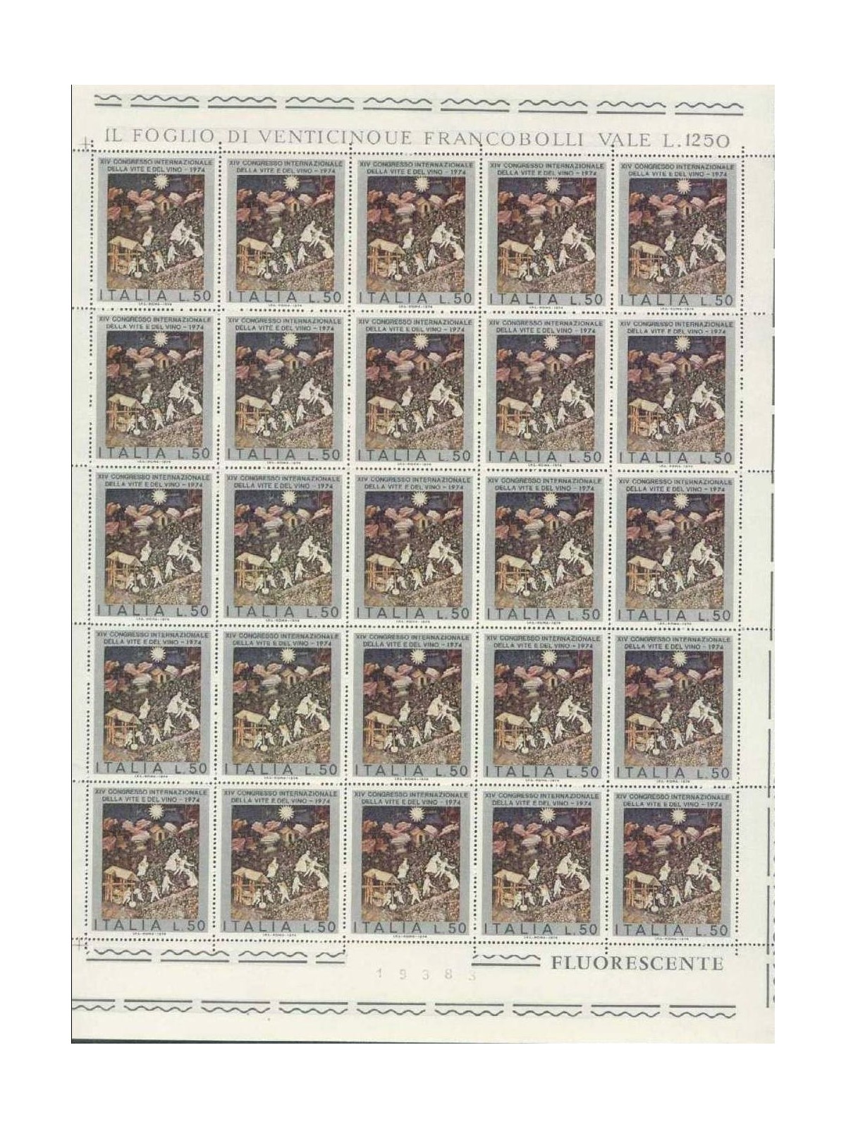 ITALY 1974 Congress of Vine and Wine 1 full sheet MNH**