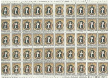 ITALY 1974 St. Thomas Aquinas 1 full sheet MNH**