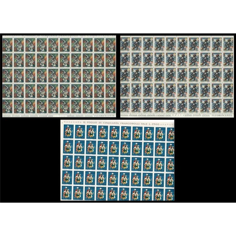 ITALY 1974 Stamp Day 3 full sheets MNH**