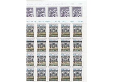 ITALY 1974 Art, Vasari and Della Quercia 2 full sheets MNH**