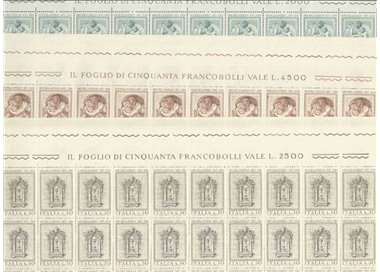 ITALIA 1975 Michelangelo Buonarroti 3 fogli interi MNH**