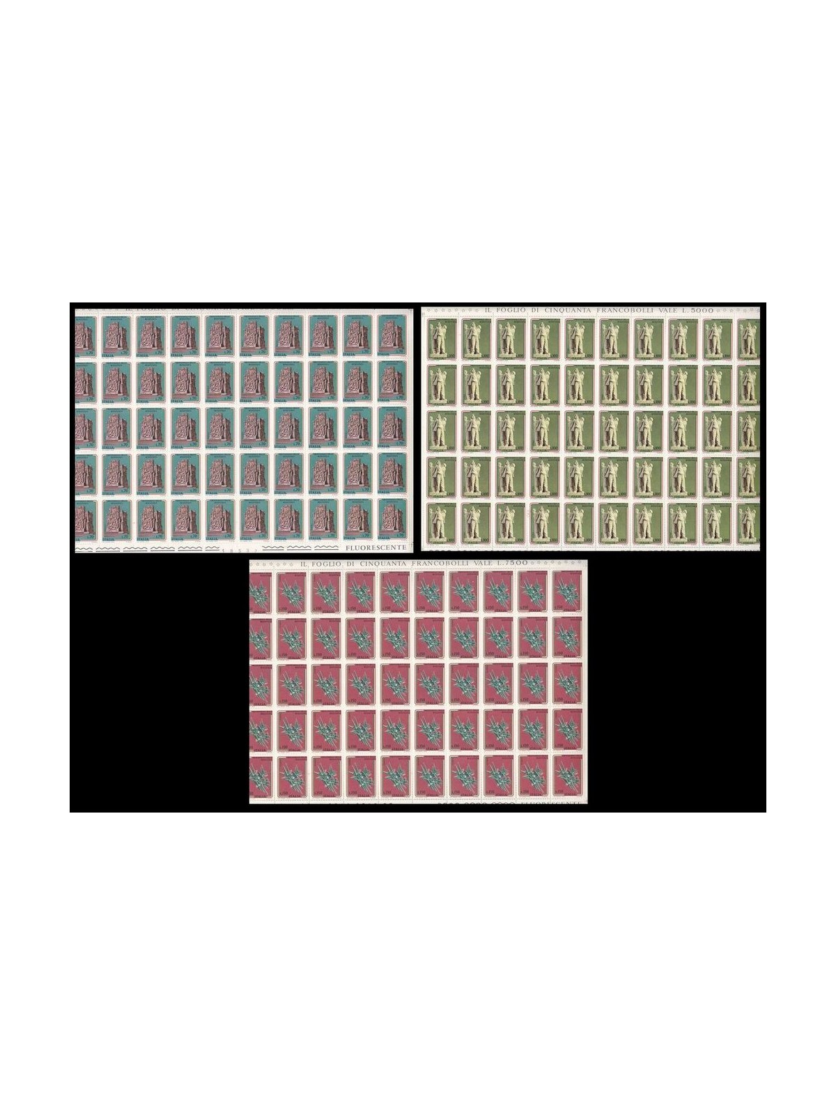 ITALY 1975 Anniversary of the Resistance 3 full sheets MNH**