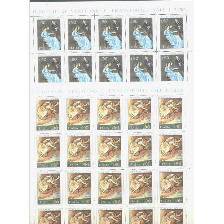 ITALY 1975 Art, Reni and Spadini 2 full sheets MNH**