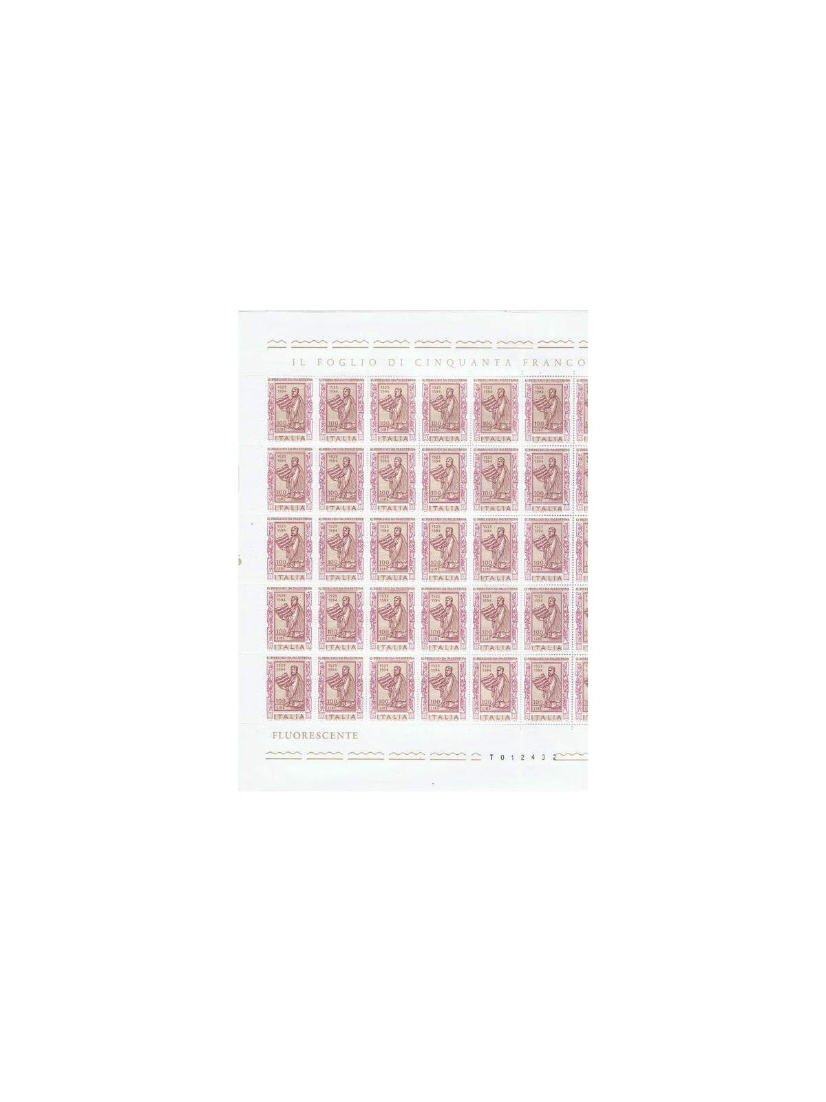 ITALY 1975 Giovanni Pierluigi da Palestrina 1 full sheet MNH**