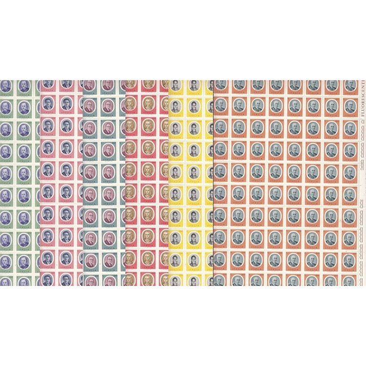 ITALY 1975 Italian artists, illustrious men 6 full sheets MNH**
