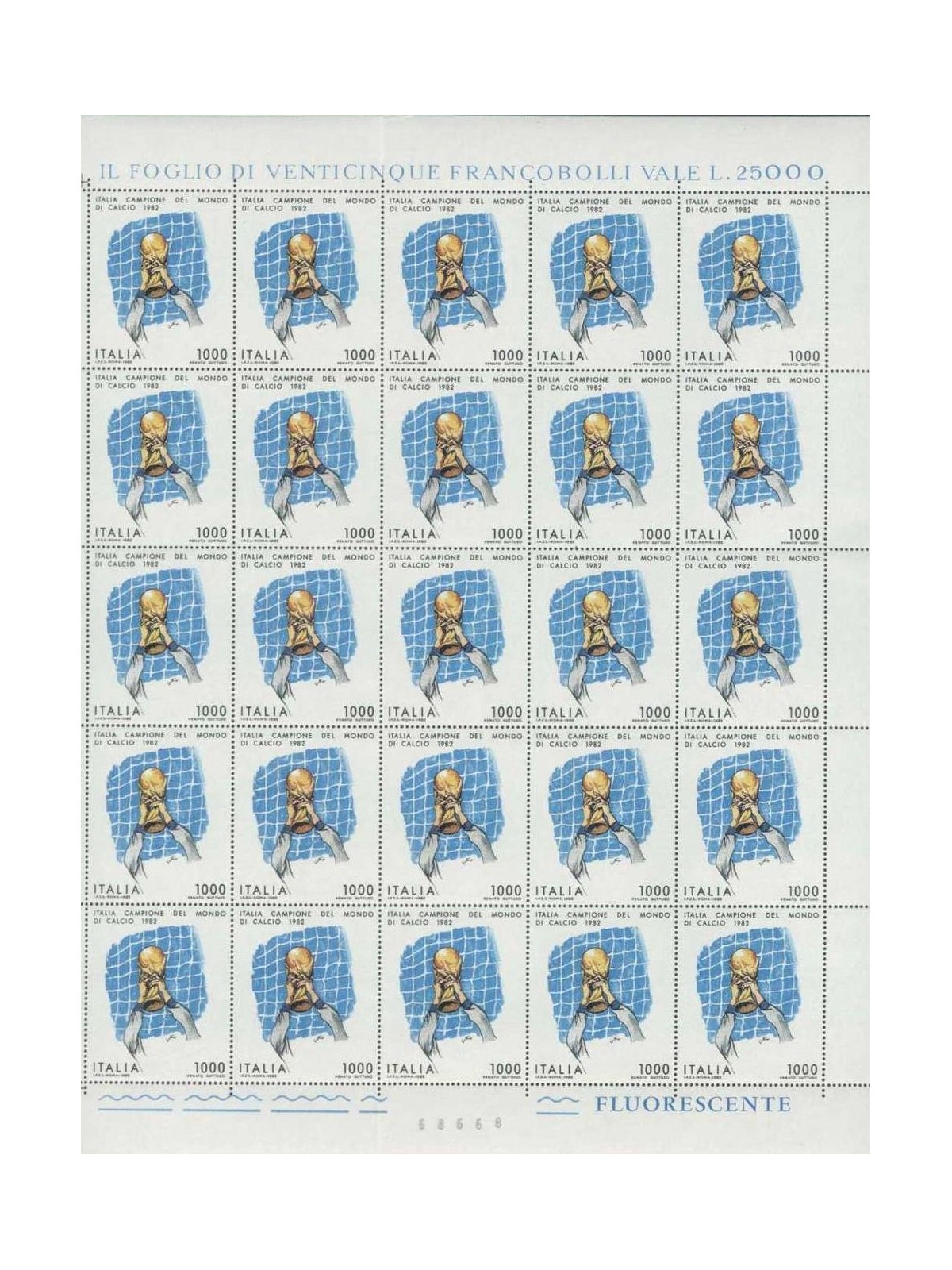 ITALY 1982 World Cup Football Champion, Zoff 1 full sheet MNH**