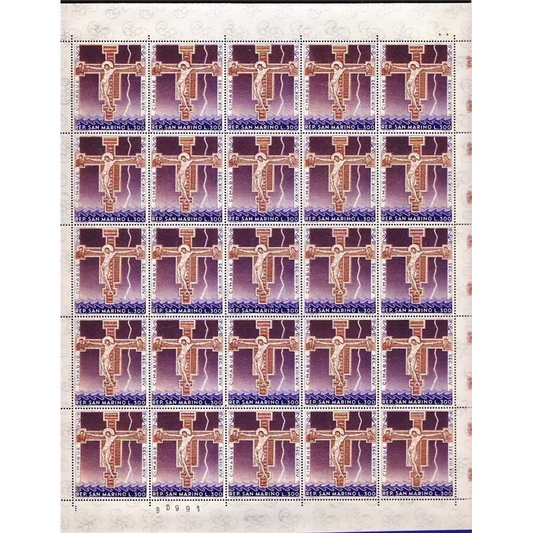 SAN MARINO 1967 The Crucifixion, Cimabue 1 full sheet MNH**