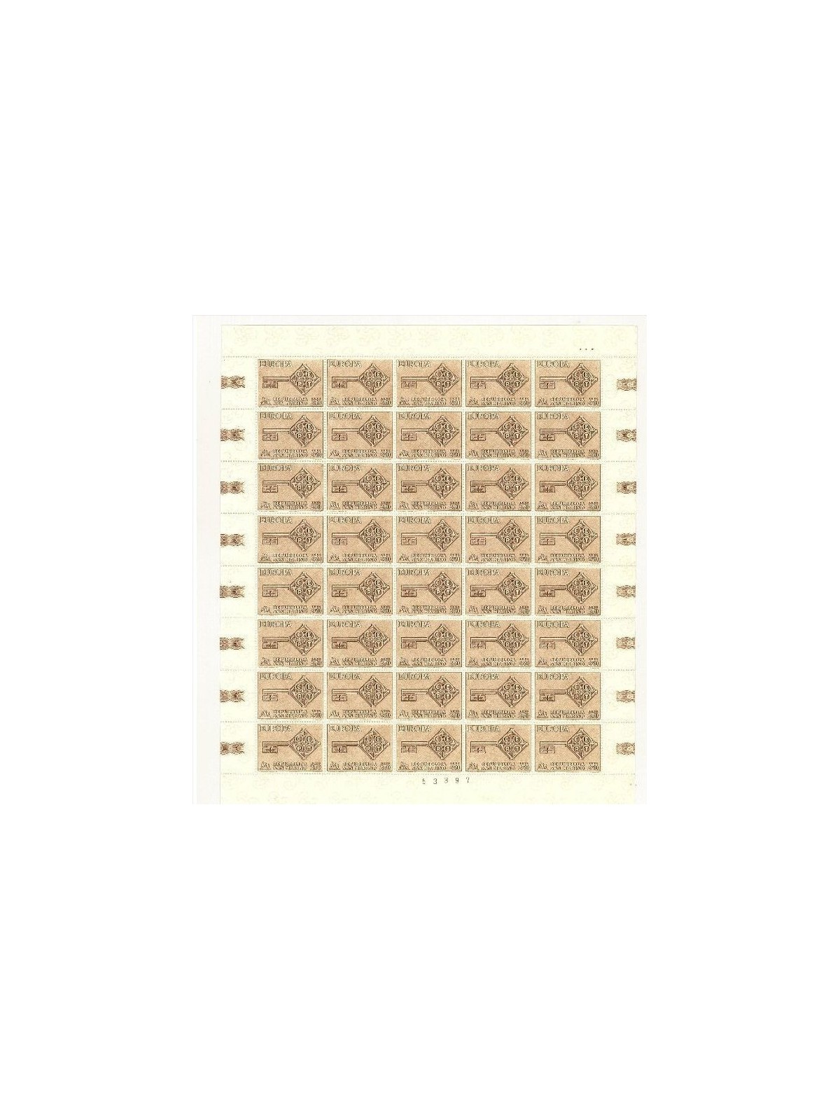 SAN MARINO 1968 Europe 1 full sheet MNH**