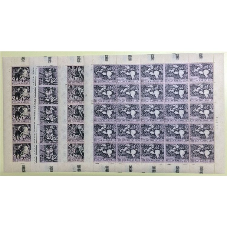 SAN MARINO 1968 Paintings by Paolo Uccello 4 full sheets MNH**