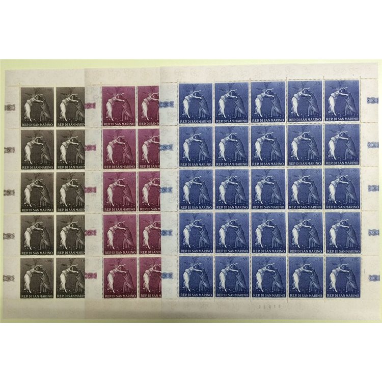 SAN MARINO 1968 Christmas, Botticelli 3 full sheets MNH**