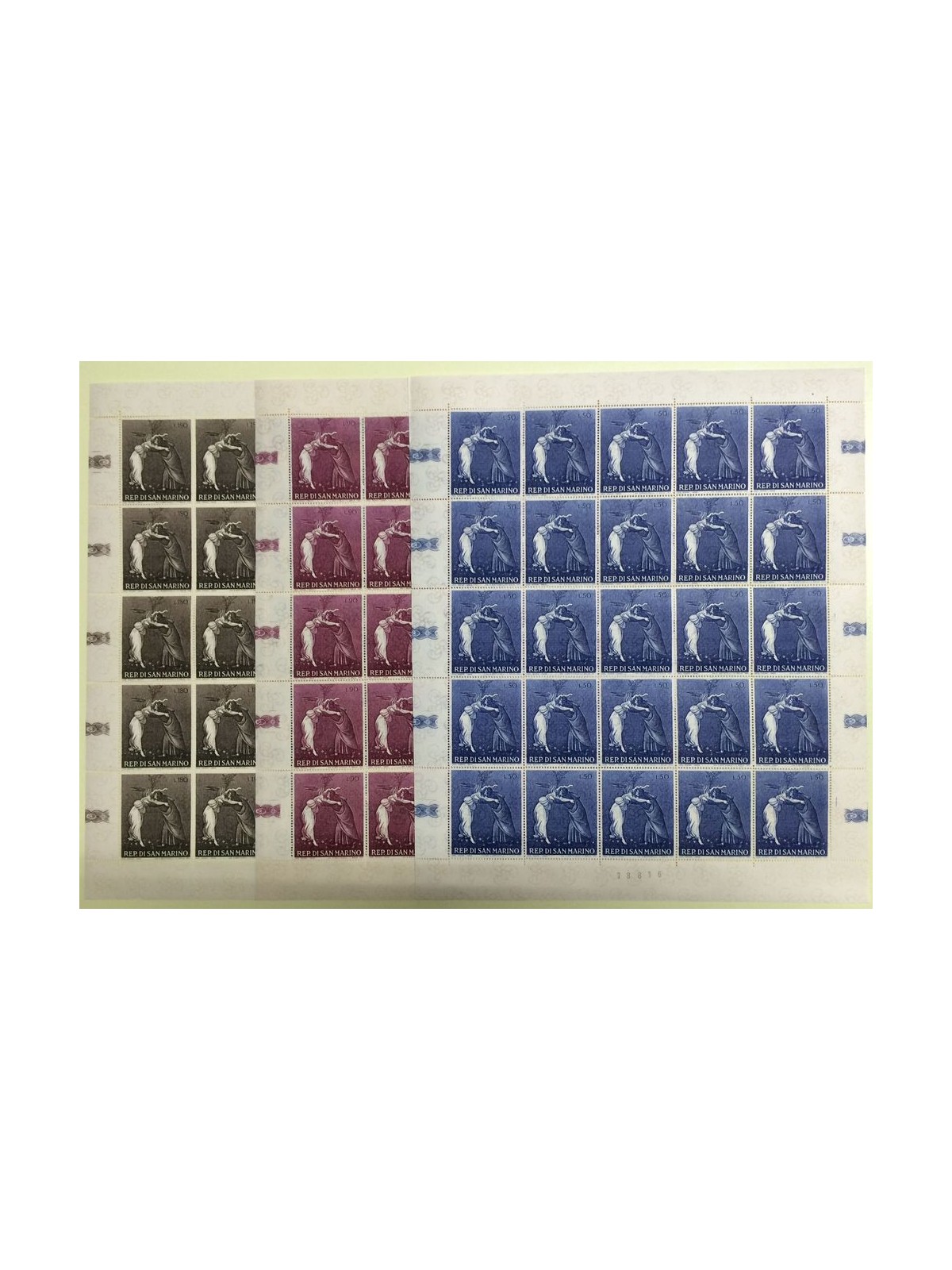 SAN MARINO 1968 Christmas, Botticelli 3 full sheets MNH**