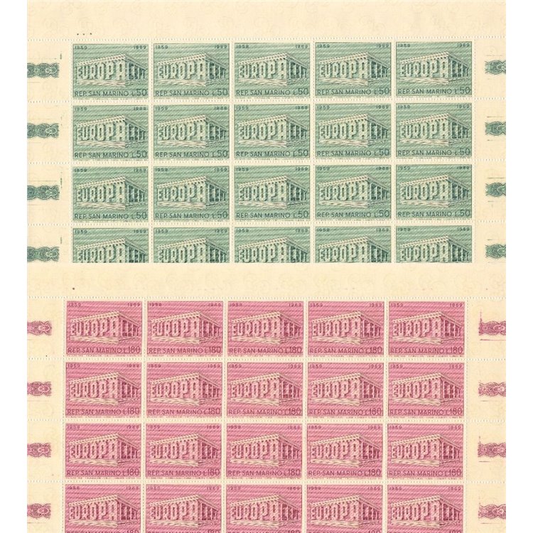 SAN MARINO 1969 Europe 2 full sheets MNH**