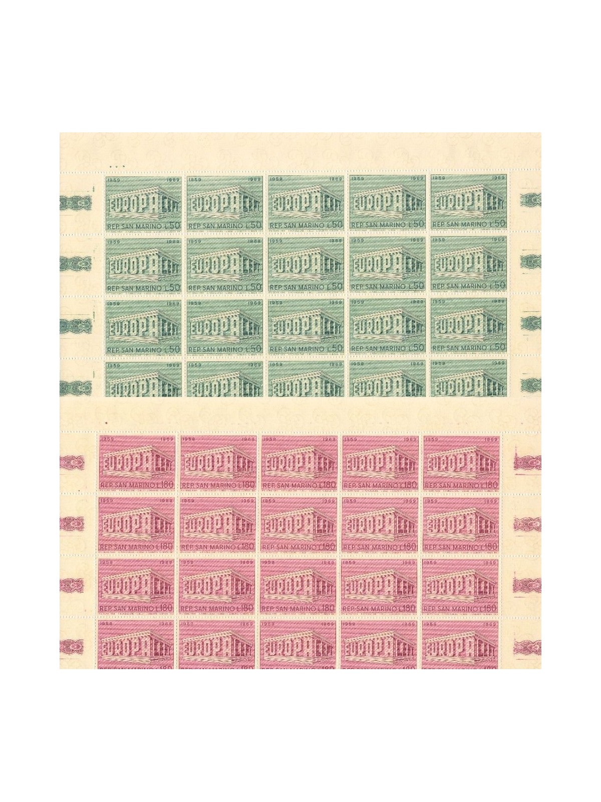 SAN MARINO 1969 Europe 2 full sheets MNH**