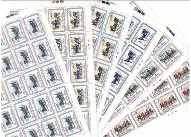 SAN MARINO 1969 Carrozze dell'800 7 fogli interi MNH**