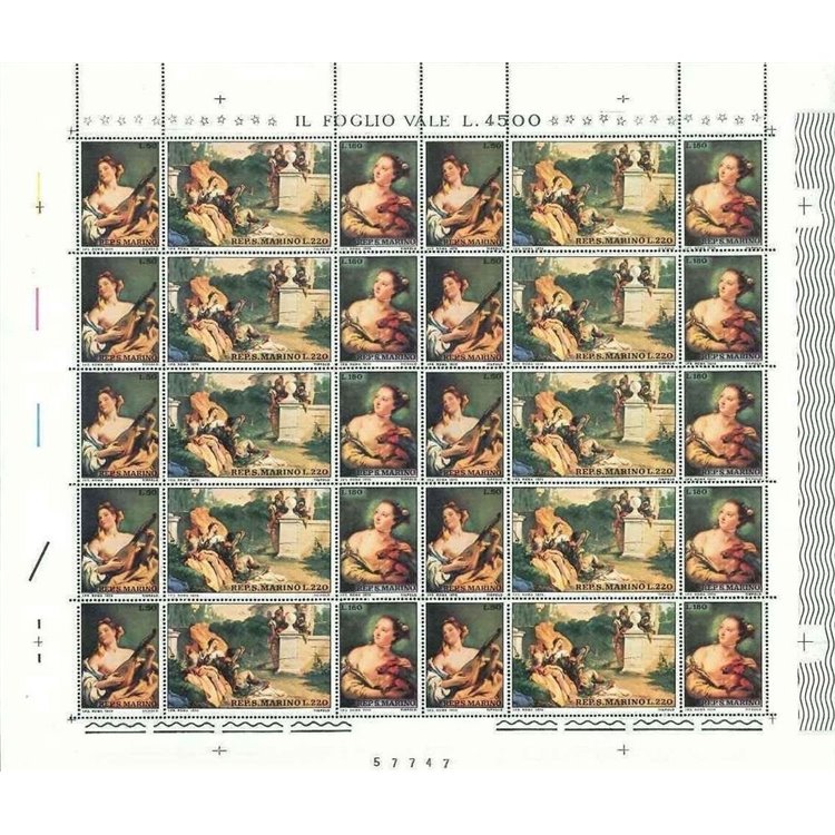 SAN MARINO 1970 Giambattista Tiepolo 1 full sheet MNH**