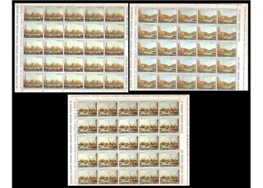 SAN MARINO 1971 Canaletto Paintings 3 full sheets MNH**