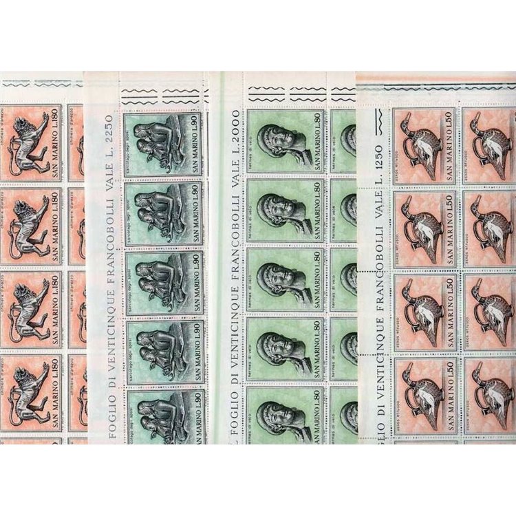 SAN MARINO 1971 Etruscan Art 4 full sheets MNH**