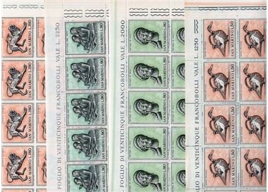 SAN MARINO 1971 Arte etrusca 4 fogli interi MNH**
