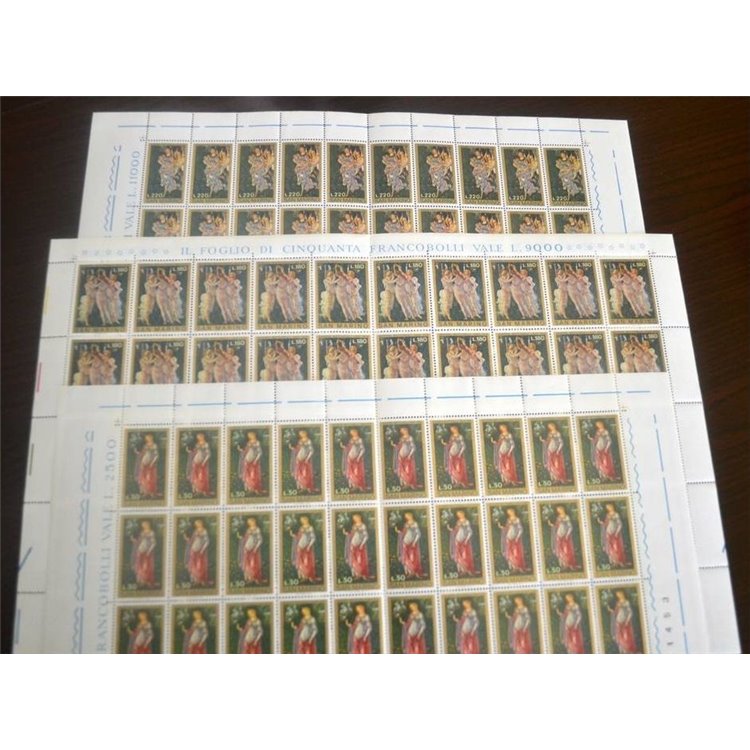 SAN MARINO 1972 Botticelli 3 full sheets MNH**