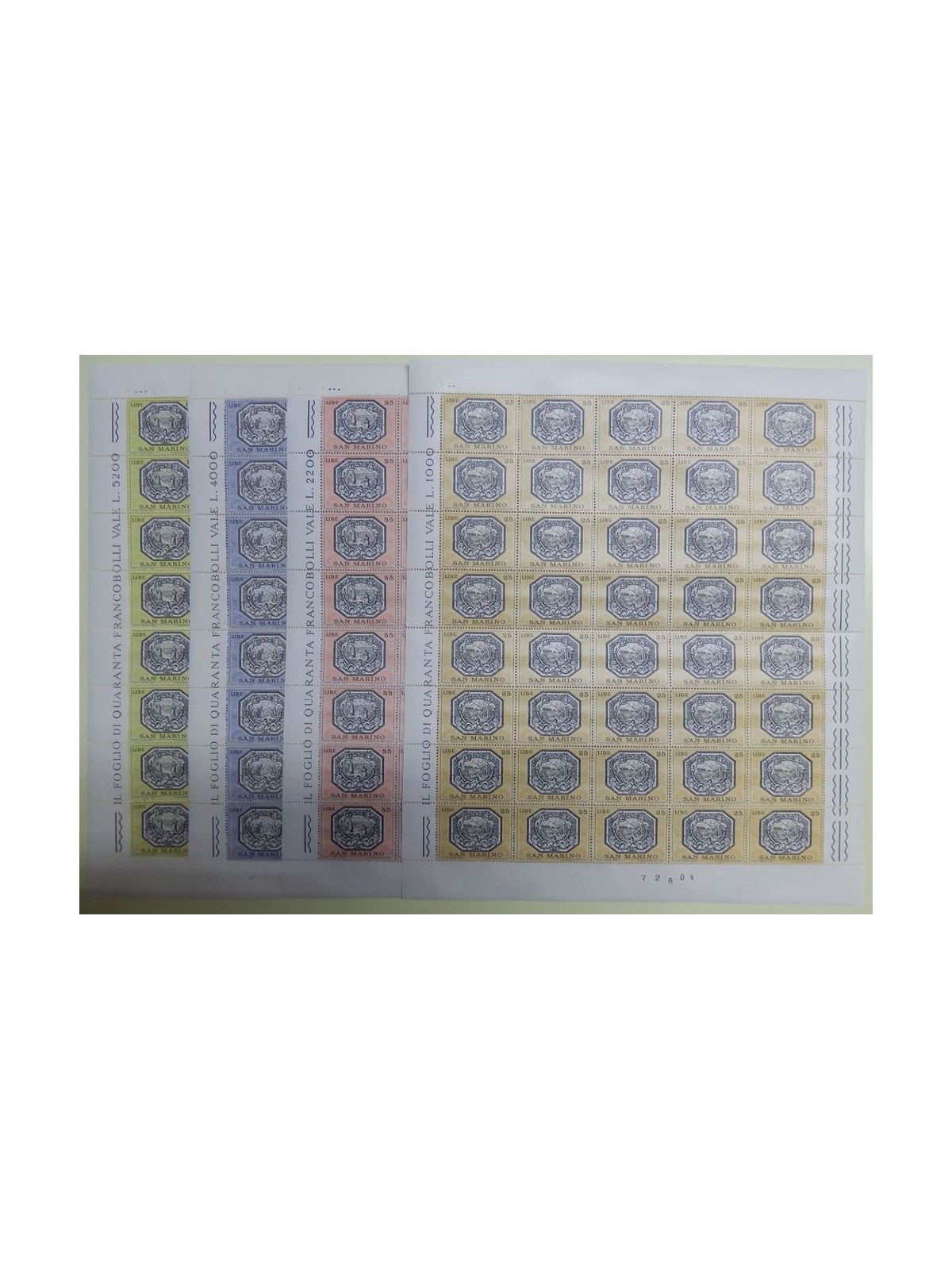 SAN MARINO 1972 Allegories of San Marino 4 full sheets MNH**