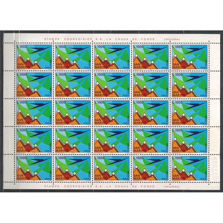 SAN MARINO 1972 Posta aerea 1 foglio intero MNH**