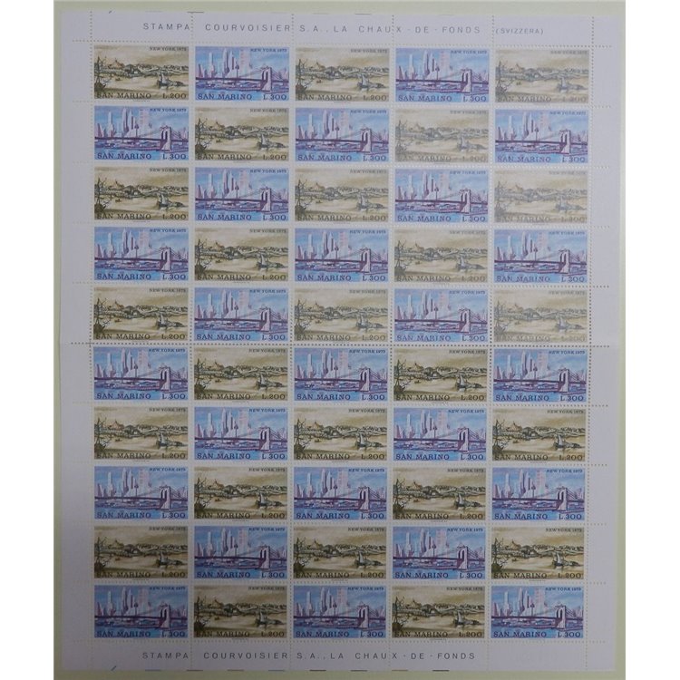 SAN MARINO 1973 Views of New York 1 full sheet MNH**