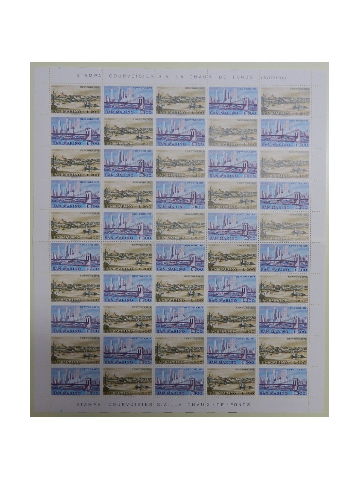 SAN MARINO 1973 Views of New York 1 full sheet MNH**
