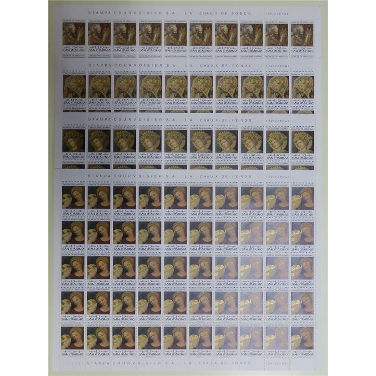 SAN MARINO 1973 Gentile da Fabriano 4 full sheets MNH**