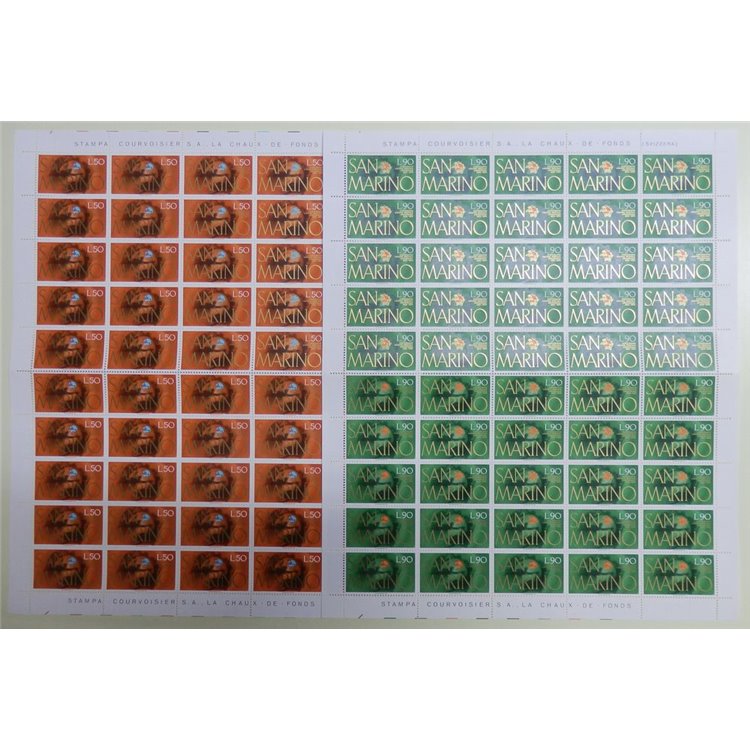 SAN MARINO 1974 Centenario UPU 2 fogli interi MNH**