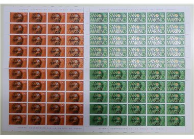 SAN MARINO 1974 Centenary UPU 2 full sheets MNH**
