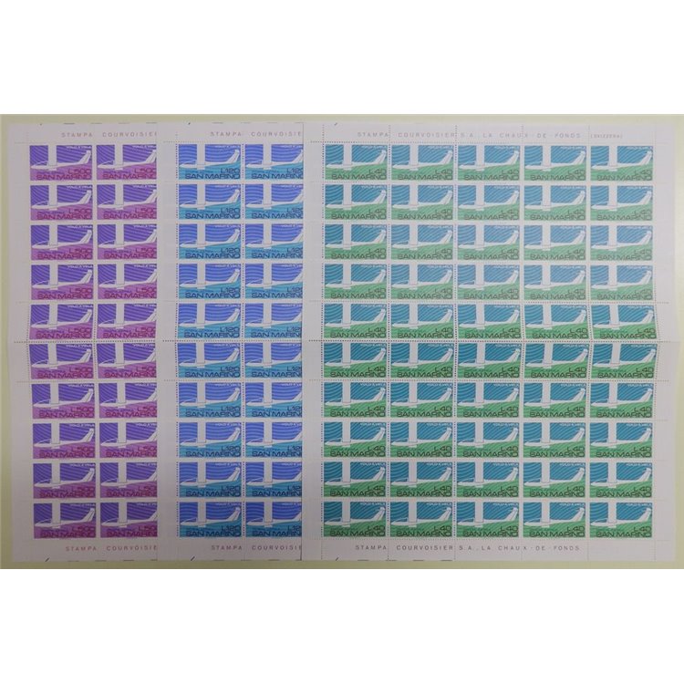 SAN MARINO 1974 Airmail 3 full sheets MNH**