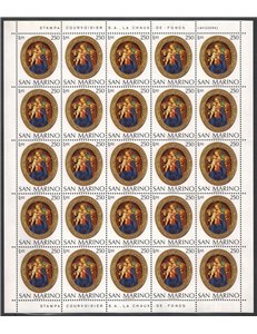 SAN MARINO 1974 Natale 1 foglio intero MNH**