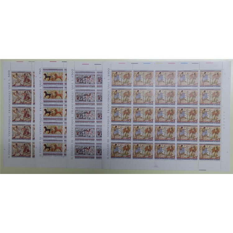 SAN MARINO 1975 Etruscan Painting 4 full sheets MNH**