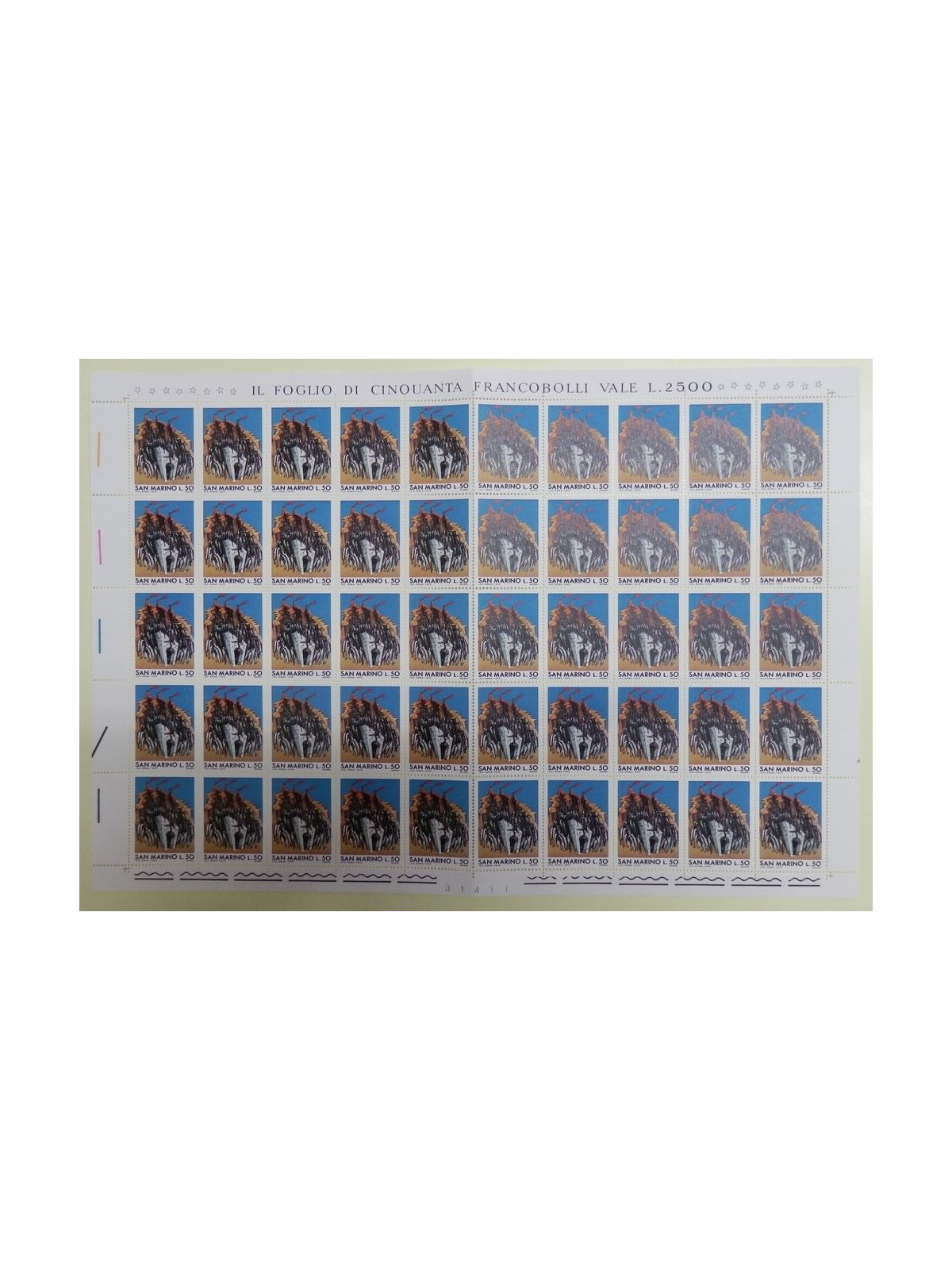 SAN MARINO 1975 Escape of the One Hundred Thousand 1 full sheet MNH**