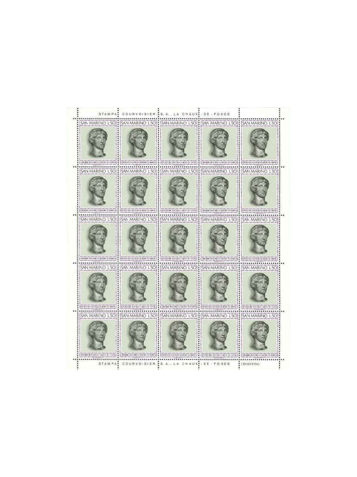 SAN MARINO 1975 Mostra del francobollo Europa 1 foglio intero MNH**