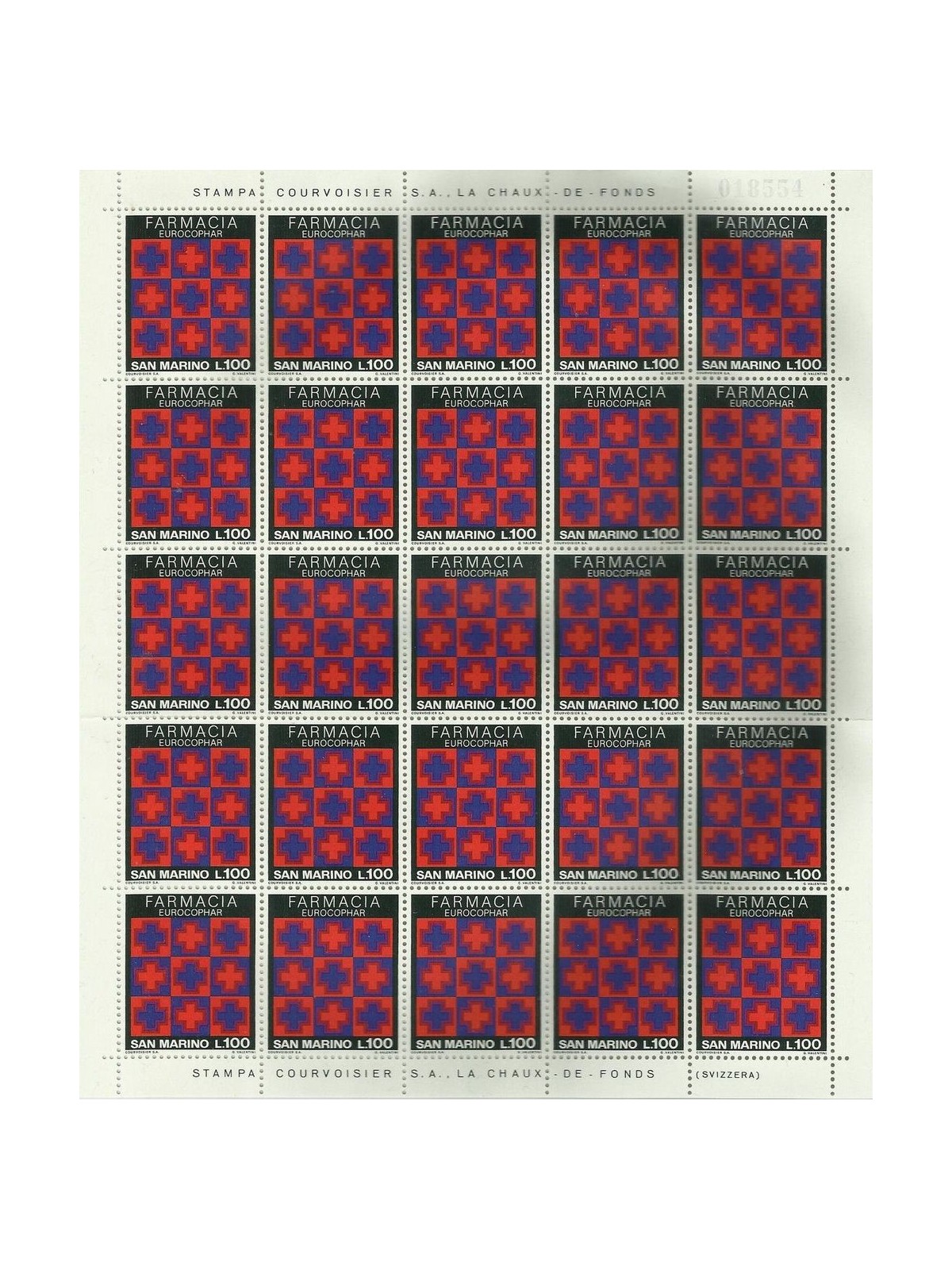 SAN MARINO 1975 Pharmacy Congress 1 full sheet MNH**