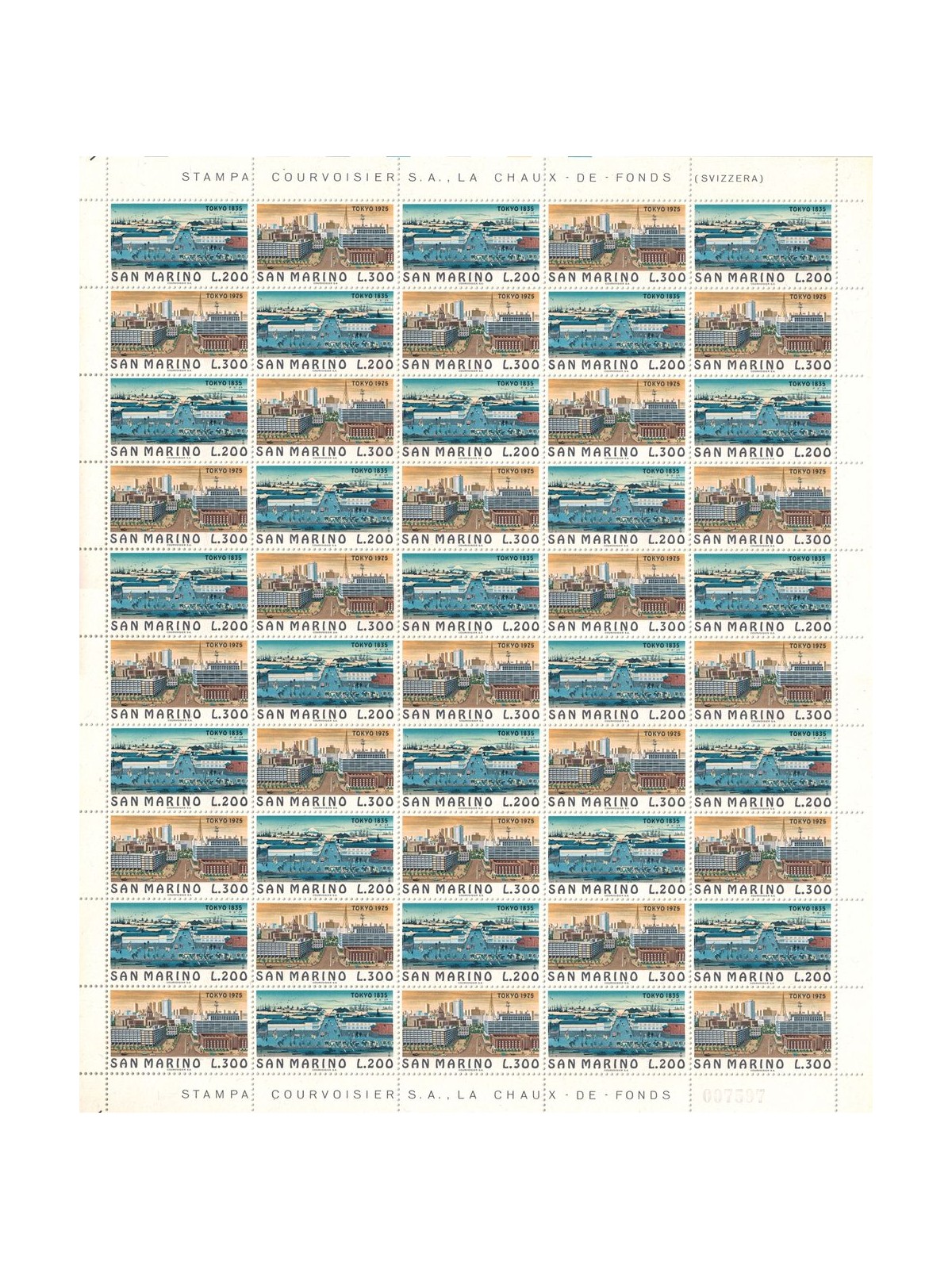 SAN MARINO 1975 Views of Tokyo 1 full sheet MNH**