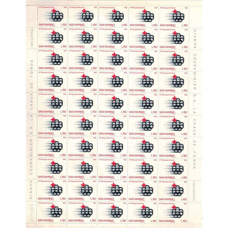 SAN MARINO 1976 Montreal Olympics 1 full sheet MNH**