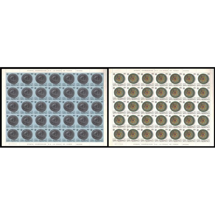 SAN MARINO 1976 Europe, craft activities 2 full sheets MNH**