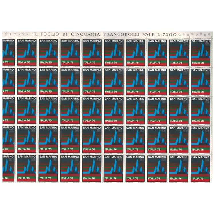 SAN MARINO 1976 World Philatelic Exhibition 1 full sheet MNH**
