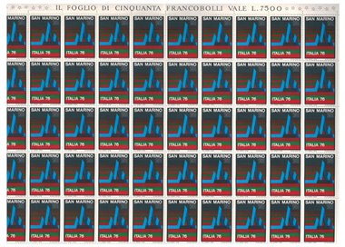 SAN MARINO 1976 World Philatelic Exhibition 1 full sheet MNH**