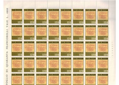 SAN MARINO 1977 Vertical flight experiment 1 full sheet MNH**