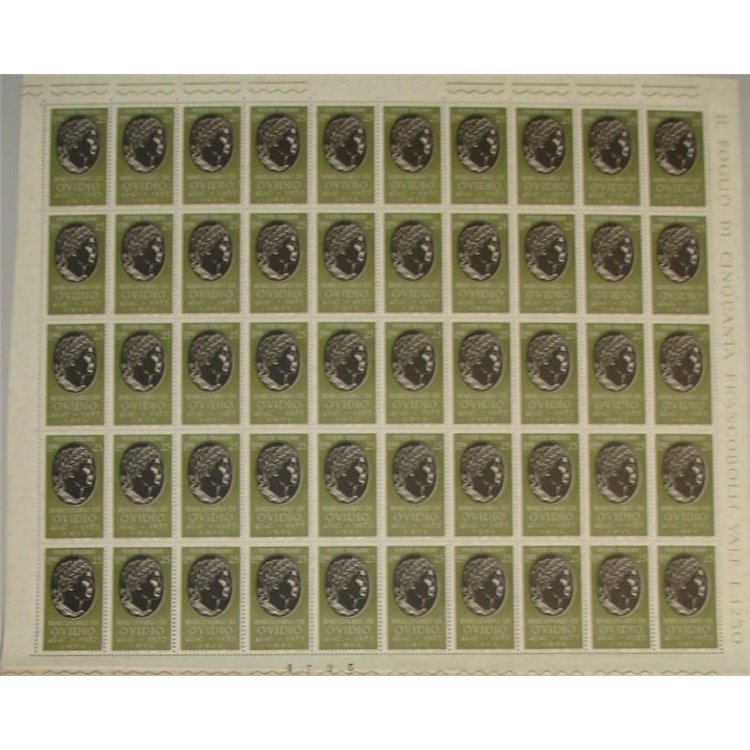 ITALY 1957 Publius Ovidius Naso 1 full sheet MNH**