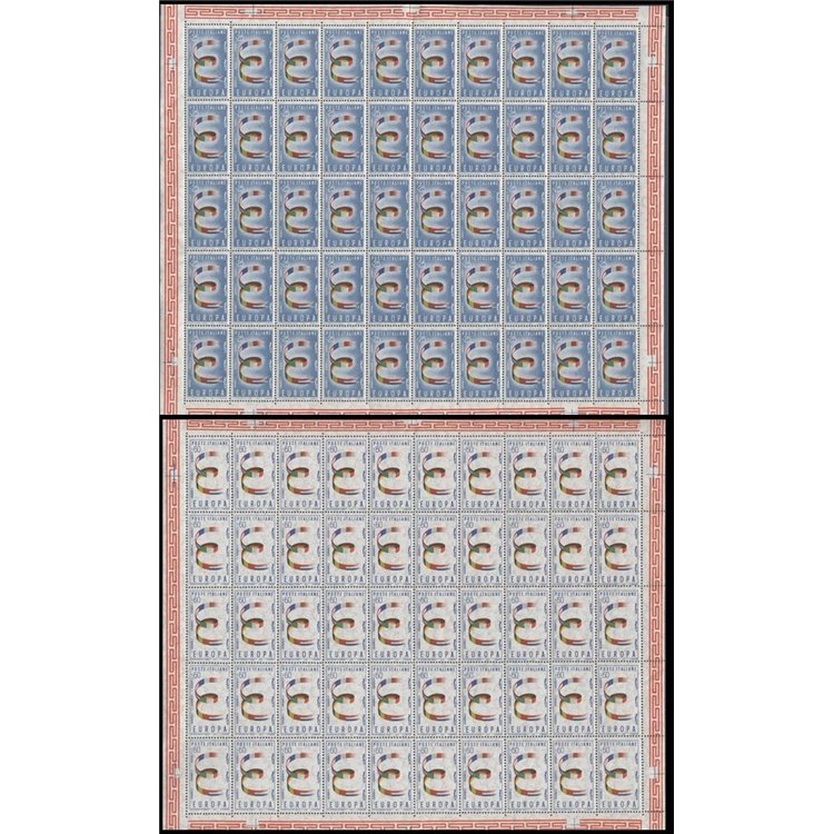 ITALIA 1957 Europa 2 fogli interi MNH**