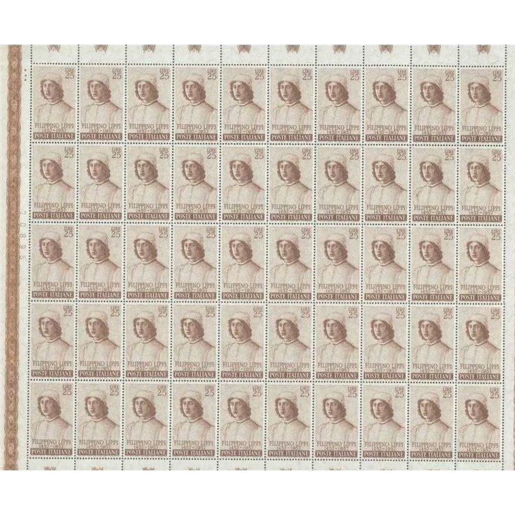 ITALIA 1957 Filippino Lippi 1 foglio intero MNH**