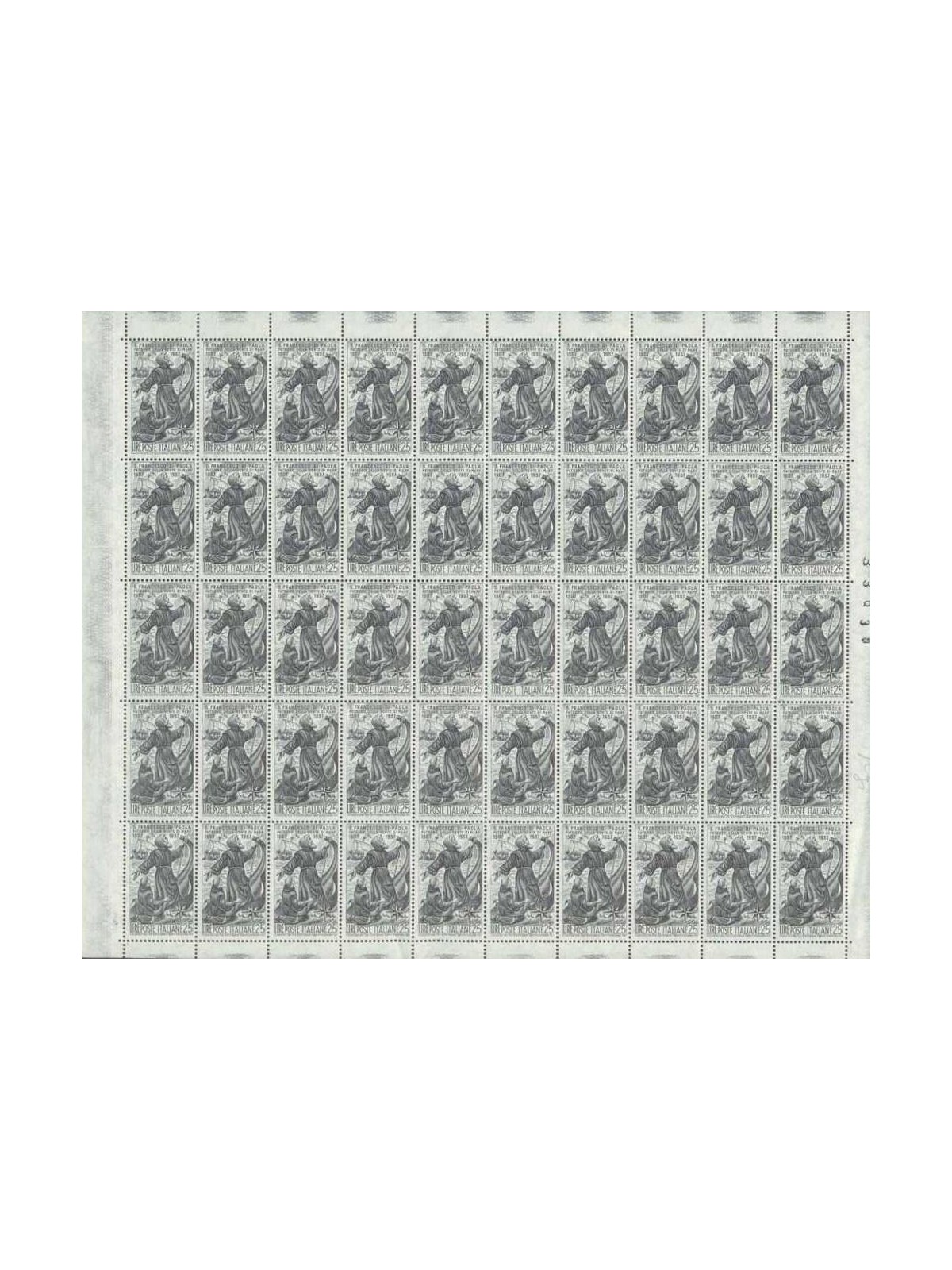 ITALY 1957 San Francesco di Paola 1 full sheet MNH**